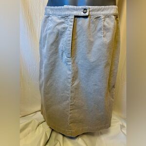 Vintage 80s Laura Ashley Tan Corduroy Midi Pencil Skirt (Size 14)